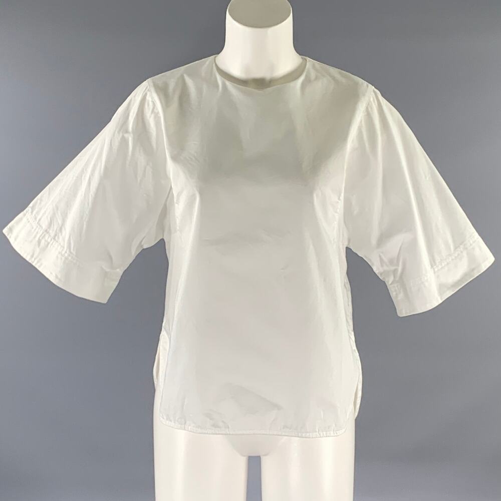 MAX MARA Size 2 White Cotton Tunic Blouse